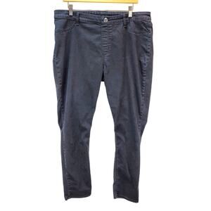 Lee Jeans Womens XL Jegging Black Ankle High Rise Faux Pockets Pull on Faded Zip